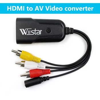 

Wiistar HDMI AV video Converter Adapter HDMI to Composite Video RCA AV/CVSB L/R Aideo 1080P Support NTSC PAL for DVD HDTV PS3