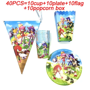 40PCS Sonic The Hedgehog Party Disposable Tableware Set Plate Cup Birthday Party Decorations Flags Kids Party Sonic Popcorn Box
40PCS Sonic The Hedgehog Party Disposable Tableware Set Plate Cup Birthday Party Decorations Flags Kids Party Sonic Popcorn Box