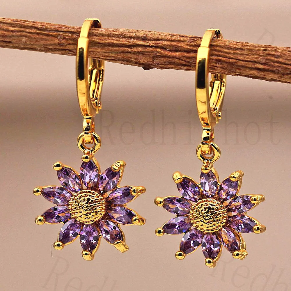 Bohemian Drop Earrings for Women Gold Filled Sun Flower Dangle Earrings with Zircon Circle Boho Dangle Earrings Wedding Jewelry
Bohemian Drop Earrings for Women Gold Filled Sun Flower Dangle Earrings with Zircon Circle Boho Dangle Earrings Wedding Jewelry