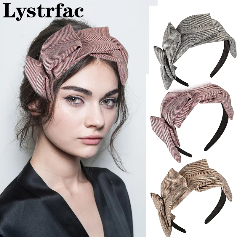 

Lystrfac Fashion Autumn Winter Fabric Plaid Headband for Women Girls Non-slip Hairband Female Hair Hoop Hair Accessories