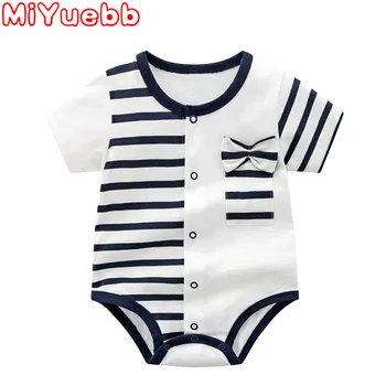 Baby Girls&Boys Romper Stripe Bow Decoration Short Sleeve Single-Breasted 2020 New Children Romper Material Cotton Baby Costume
Baby Girls&Boys Romper Stripe Bow Decoration Short Sleeve Single-Breasted 2020 New Children Romper Material Cotton Baby Costume