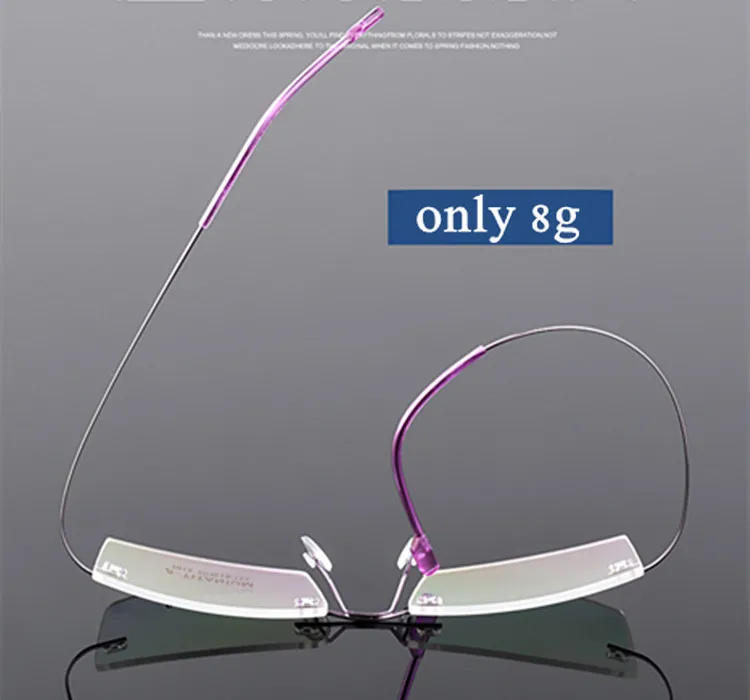 5Z18 Tytanowe Lekkie okulary korekcyjne bezramkowe Elastyczne zauszniki z pamięcią -0,5 -1 -1,5 -2 -2,5 -3 -4 -5 12 Hd06c34ad7ee24383960def28023297b5C