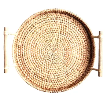 Rattan Storage Tray, Round Basket with Handle, Hand-Woven, Rattan Tray Wicker Basket Bread Fruit Food Basket
Rattan Storage Tray, Round Basket with Handle, Hand-Woven, Rattan Tray Wicker Basket Bread Fruit Food Basket