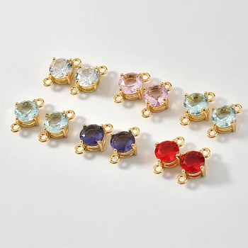 Spring Copper Covered Edge Circle Double Hanging Crystal Zircon Pendant DIY Earrings Necklace Bracelets Material Accessories 
Spring Copper Covered Edge Circle Double Hanging Crystal Zircon Pendant DIY Earrings Necklace Bracelets Material Accessories