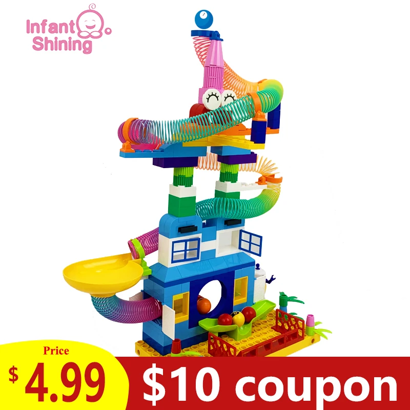 Infant Shining 65-203PCS Marble Runs Block Compatible Building Blocks Funnel Slide Blocks DIY Bricks Toy For Children Block
Infant Shining 65-203PCS Marble Runs Block Compatible Building Blocks Funnel Slide Blocks DIY Bricks Toy For Children Block