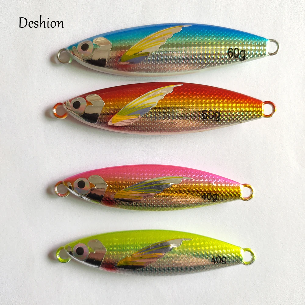 Deshion New Metal Jigging Lures Sea Fishing Lead Jigs 40g 60g 80g 100g Trolling Slow Jigs Lure Promotion
Deshion New Metal Jigging Lures Sea Fishing Lead Jigs 40g 60g 80g 100g Trolling Slow Jigs Lure Promotion