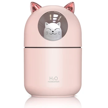 300ML USB Air Humidifier Cool Mist Maker Fogger with Colorful Lamp Cute Cat Mini Aroma Diffuser Humidificador
300ML USB Air Humidifier Cool Mist Maker Fogger with Colorful Lamp Cute Cat Mini Aroma Diffuser Humidificador