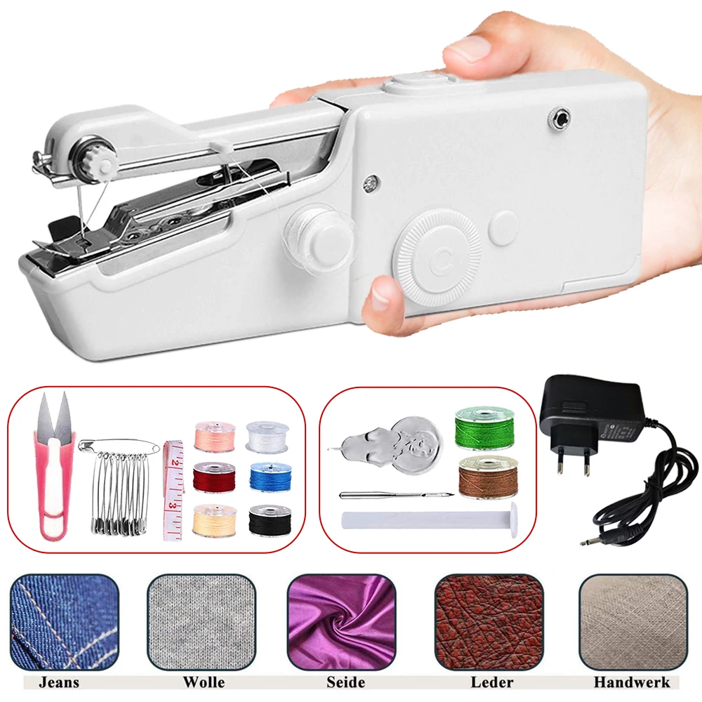 Mini Sewing Machine Household Manual Handheld Electric Stitch Needlework Set for DIY Clothes Portable Hand Machine
Mini Sewing Machine Household Manual Handheld Electric Stitch Needlework Set for DIY Clothes Portable Hand Machine