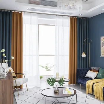 Solid Color Splicing Curtains Blackout American Style Window Drapes Cotton Linen Kitchen Curtain Modern Window Decor Living Room
Solid Color Splicing Curtains Blackout American Style Window Drapes Cotton Linen Kitchen Curtain Modern Window Decor Living Room