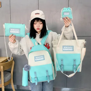 4PcsSset Women School Backpacks Canvas School Bag For Teenagers Girls Student Larger Capacity Travel Backpacks Female Book Bags
4PcsSset Women School Backpacks Canvas School Bag For Teenagers Girls Student Larger Capacity Travel Backpacks Female Book Bags