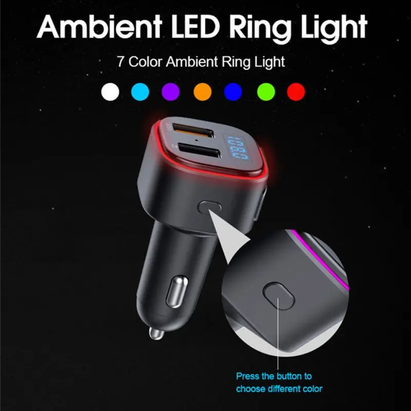 T46Q Bluetooth Car Adapter MP3 Colorful Atmosphere Lamp FM Transmitter QC3.0 Dual USB Ports Radio 7 RGB LED Backlit
T46Q Bluetooth Car Adapter MP3 Colorful Atmosphere Lamp FM Transmitter QC3.0 Dual USB Ports Radio 7 RGB LED Backlit
