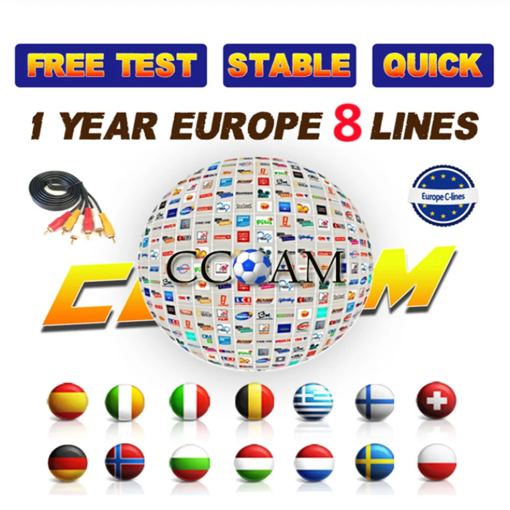 New 8 Line European Cccam Server 1080p Cline DVB-S2 satellite receiver for Spain/Italy/German gtmedia V8 nova V7s HD
New 8 Line European Cccam Server 1080p Cline DVB-S2 satellite receiver for Spain/Italy/German gtmedia V8 nova V7s HD