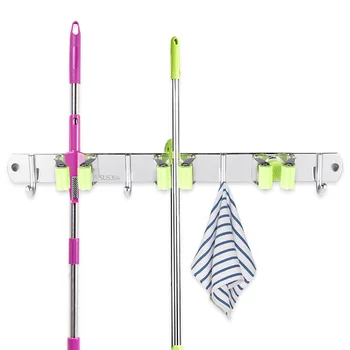 1pc Broom Mop Holder Stainless Steel Wall Mount Organizer Heavy Duty Tools Hanger 3 Racks 4 Hooks Kitchen Bathroom Closet
1pc Broom Mop Holder Stainless Steel Wall Mount Organizer Heavy Duty Tools Hanger 3 Racks 4 Hooks Kitchen Bathroom Closet