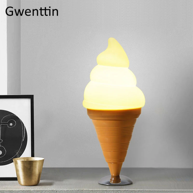 Creative Ice Cream Table Lamp Desk Light for Dining Room Bar Cafe Home Decor Modern Led Lighting Fixtures Industrial Luminaire | Лампы и