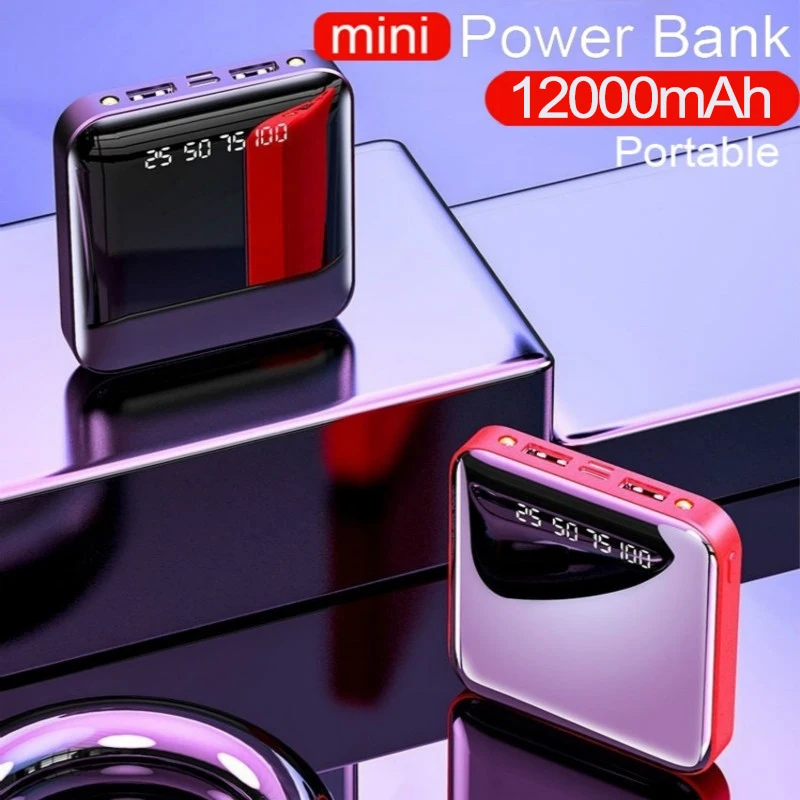 Mini 12000mAh Power Bank Large Capacity Powerbank External Battery Charger Digital PowerBank Dual USB Charge LED Light Poverbank
Mini 12000mAh Power Bank Large Capacity Powerbank External Battery Charger Digital PowerBank Dual USB Charge LED Light Poverbank