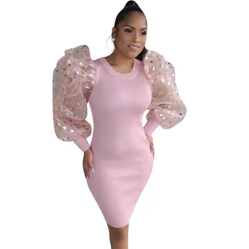 2020 Knit Ribbed Polka Dot Puff Sleeve Sweater Dress Women Spring O-neck Sheath Slim Elegant Vintage Party Sexy Bodycon Dress
2020 Knit Ribbed Polka Dot Puff Sleeve Sweater Dress Women Spring O-neck Sheath Slim Elegant Vintage Party Sexy Bodycon Dress