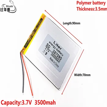 Liter energy battery 357090 3.7V 3500MAH Lithium polymer Battery with Protection Board For Tablet PC U25GT
Liter energy battery 357090 3.7V 3500MAH Lithium polymer Battery with Protection Board For Tablet PC U25GT