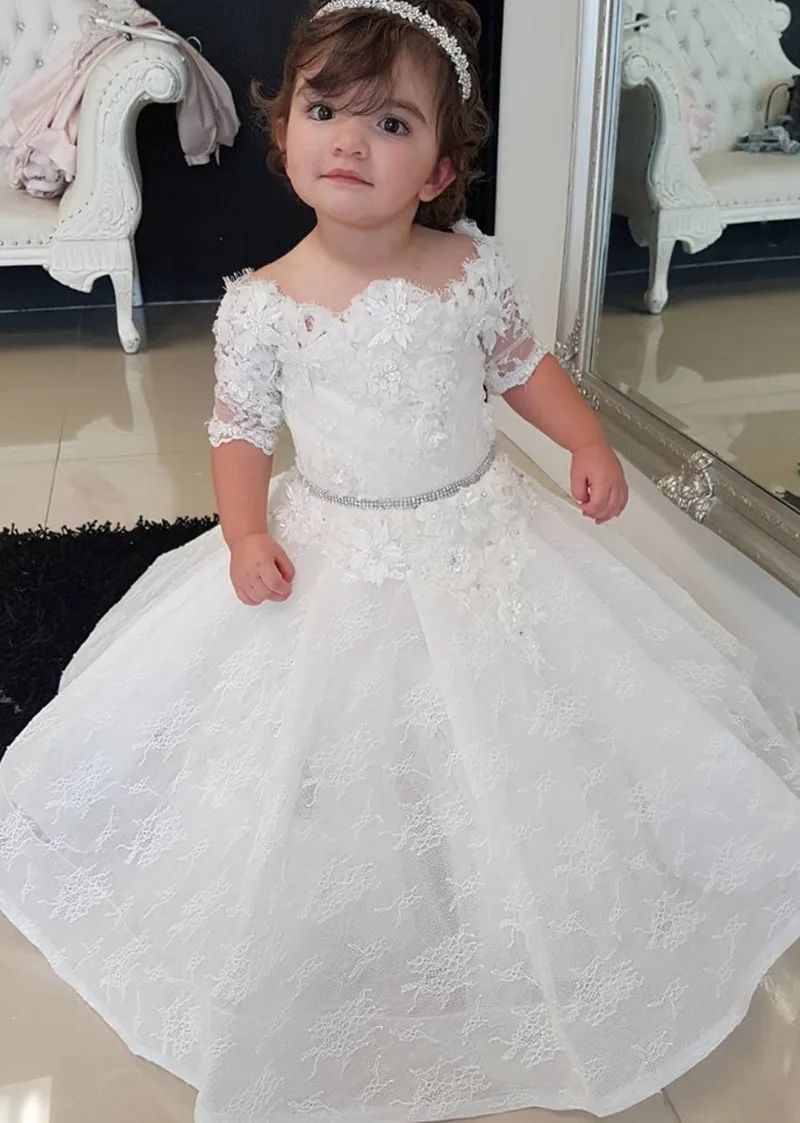 Half Sleeves Fluffy Lace Flower Girl Dress with Flowers Girl's Pageant Dress for Weddings
Half Sleeves Fluffy Lace Flower Girl Dress with Flowers Girl's Pageant Dress for Weddings