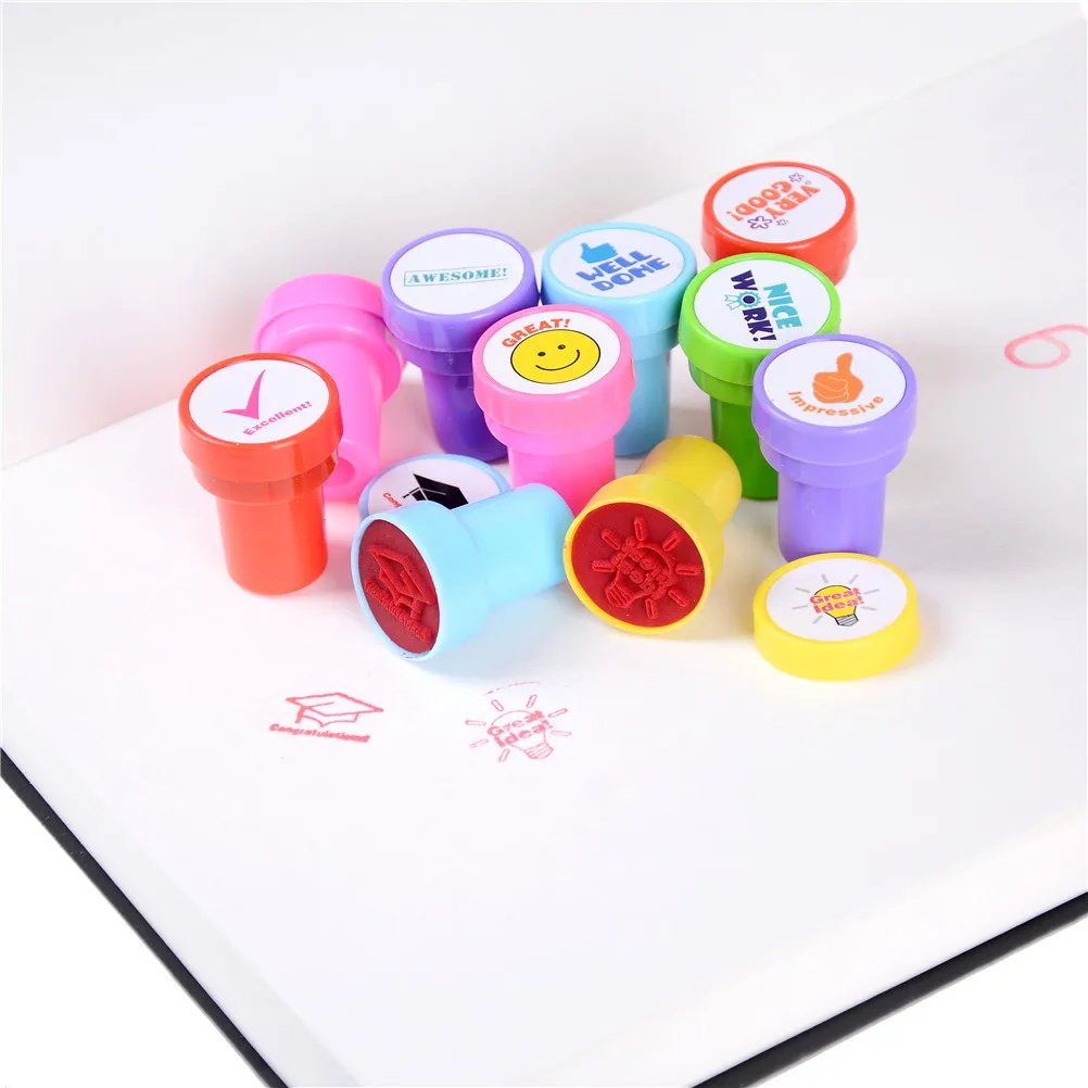 10pcs/set children circular stamps toys childrens seal reward
