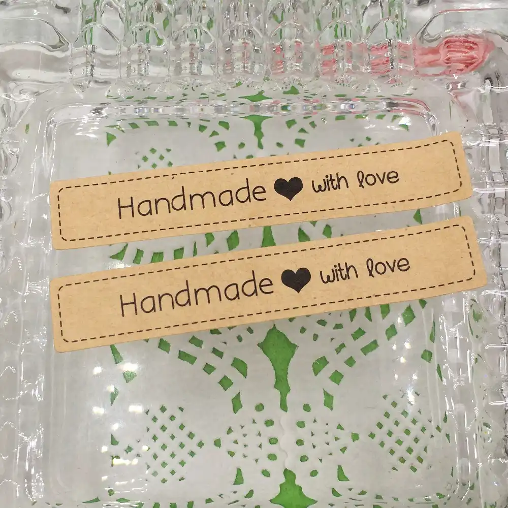 120pcs/lot vintage hand made sticker kraft label