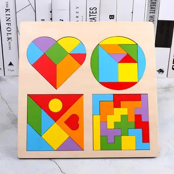 4 in 1 Wooden Puzzle Creative Geometric Color Jigsaw Wisdom Development Learning Toys Children Educational Toys Kids Gift 
4 in 1 Wooden Puzzle Creative Geometric Color Jigsaw Wisdom Development Learning Toys Children Educational Toys Kids Gift