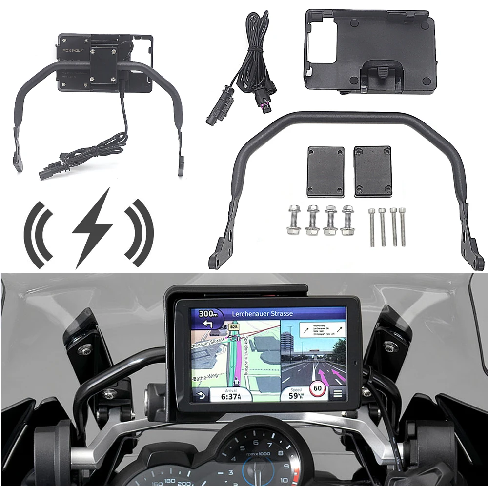Motorcycle wireless Charger Mobile Phone Holder Stand USB Navigation Bracket For BMW R1250GS ADV R1200GS LC ADV
Motorcycle wireless Charger Mobile Phone Holder Stand USB Navigation Bracket For BMW R1250GS ADV R1200GS LC ADV