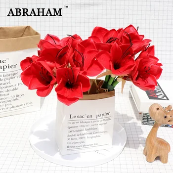7pcs/lot 30cm Real Touch Fake Orchid Bouquet PU Autumn Artificial Flower Branch Red Lily Flower For Wedding Home Desk Decoration
7pcs/lot 30cm Real Touch Fake Orchid Bouquet PU Autumn Artificial Flower Branch Red Lily Flower For Wedding Home Desk Decoration
