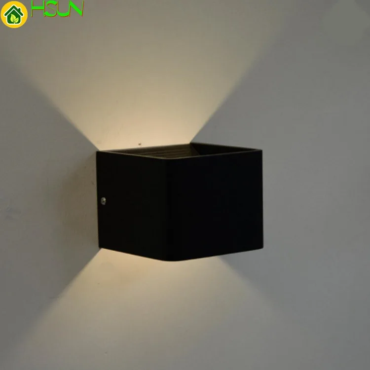 

Lamp Aluminum Wall Led Bedroom Square Bedside Lamp Modern Concise Indoor Led Wall Lamp Hotel Decoration Lampblack