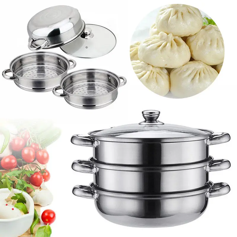 1 Set Steamer 3-Layers Stainless Steel Steamer Multifunction Induction Steam Steaming Pot for Induction Cooker Gas Stove Kitchen
1 Set Steamer 3-Layers Stainless Steel Steamer Multifunction Induction Steam Steaming Pot for Induction Cooker Gas Stove Kitchen