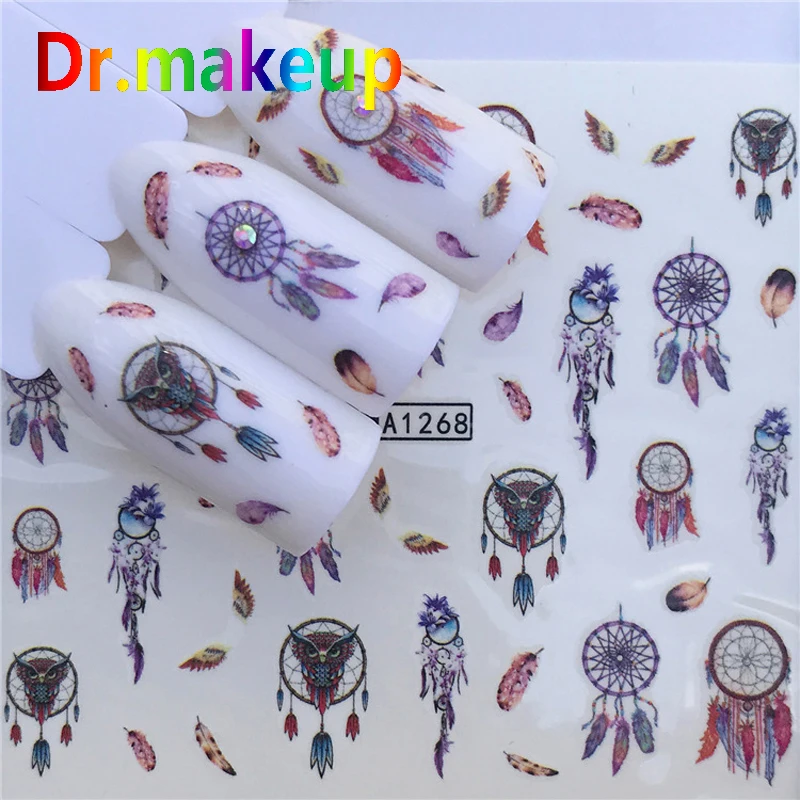 

Dr.makeup 1Sheet 3D Dreamcatcher Water Transfer Nail Stickers DIY Feather Butterfly Nail Polish Sliders Manicure Nail Art Decors