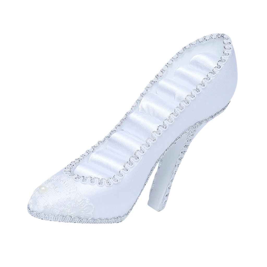 White Resin High-heel Shoes Ring Roll Display Stand Rack Organizer White Resin High-heel Shoes Ring Roll Display Stand Rack Organizer