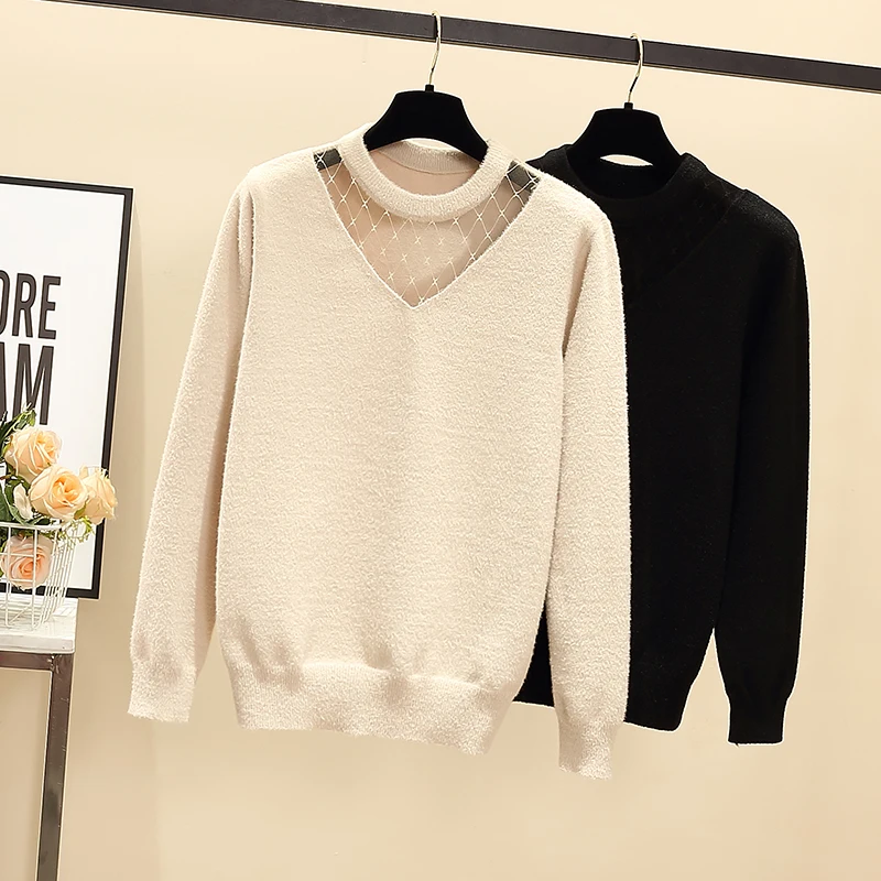 4XL women's fashion mesh lace see-through sweater
4XL women's fashion mesh lace see-through sweater