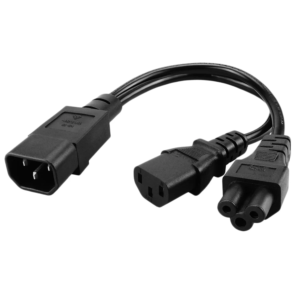 IEC320-C14 To C13 + C5 Socket Splitter Power Cord Cable AC Cabinet Server UPS 1 To 2 IEC320-C14 To C13 + C5 Socket Splitter Power Cord Cable AC Cabinet Server UPS 1 To 2
