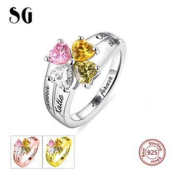 Hot Sale 925 Sterling Sliver Engraved MOM Jewelry Mother's Love and Luck Birthstones Ring Custom Name Rings For Mother's Gifts
Hot Sale 925 Sterling Sliver Engraved MOM Jewelry Mother's Love and Luck Birthstones Ring Custom Name Rings For Mother's Gifts