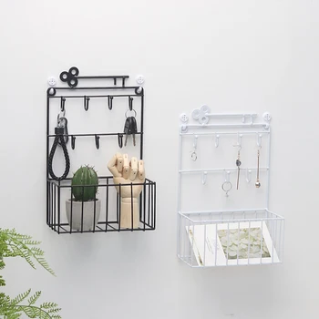 Wall Key Hook Wrought Iron Racks Hanging Basket Multi-function Storage Creative Wall Decoration Multi-function Storage Racks
Wall Key Hook Wrought Iron Racks Hanging Basket Multi-function Storage Creative Wall Decoration Multi-function Storage Racks