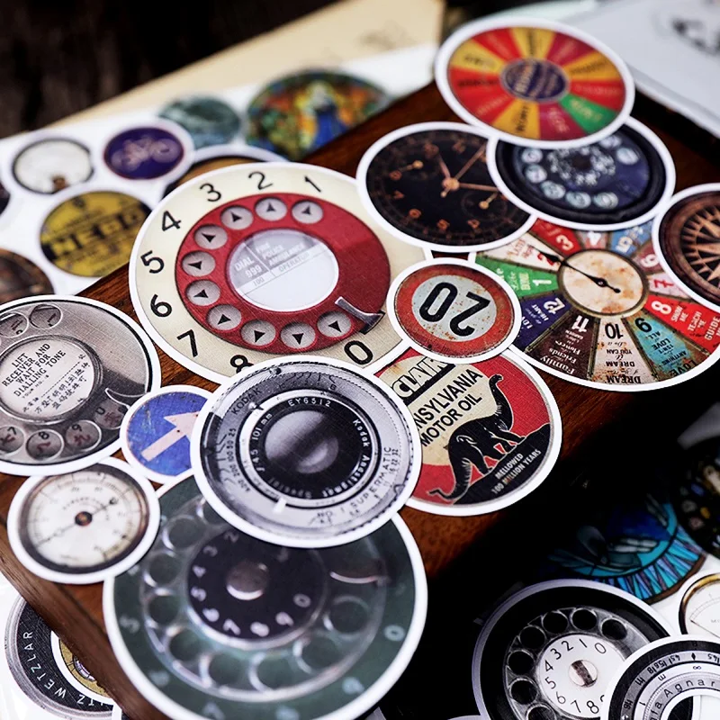 Retro circular stickers instrument round stickers 65pcs woven sticker + butter paper sticker package for scrapbooking
Retro circular stickers instrument round stickers 65pcs woven sticker + butter paper sticker package for scrapbooking