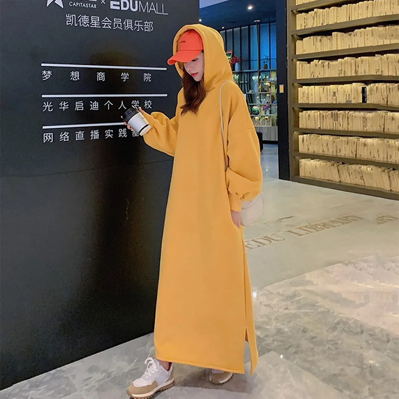 Women Hoodie Harajuku Plus Fleece Pullover Dress 2021 Fall Winter Oversized Hooded Sweatshirt Jacket Casual long Dress Plus Size 
Women Hoodie Harajuku Plus Fleece Pullover Dress 2021 Fall Winter Oversized Hooded Sweatshirt Jacket Casual long Dress Plus Size