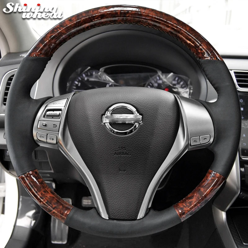 Shining wheat Black Genuine Leather Pu Carbon Fiber Steering Wheel Cover for Nissan 2013 Teana 2014 X-Trail QASHQAI Sentra
Shining wheat Black Genuine Leather Pu Carbon Fiber Steering Wheel Cover for Nissan 2013 Teana 2014 X-Trail QASHQAI Sentra