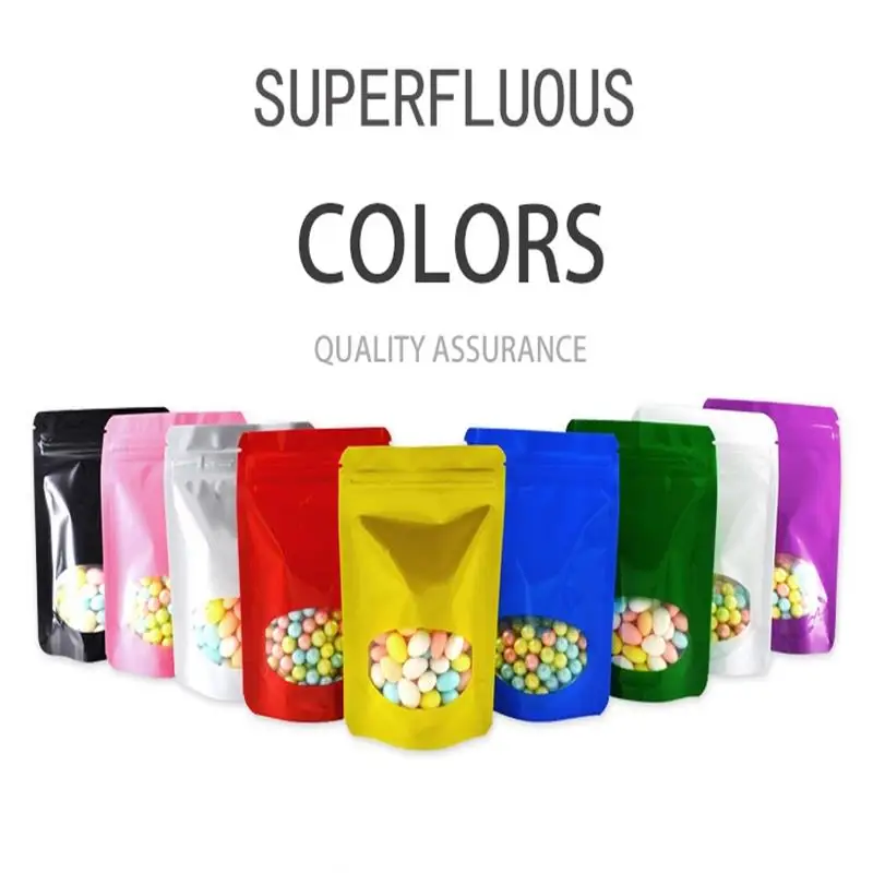 20 Pcs/Lot Colored Aluminum Foil Stand Up Zip Lock with Clear Window For Snack Storage Resealable Bag Saves Masks
20 Pcs/Lot Colored Aluminum Foil Stand Up Zip Lock with Clear Window For Snack Storage Resealable Bag Saves Masks