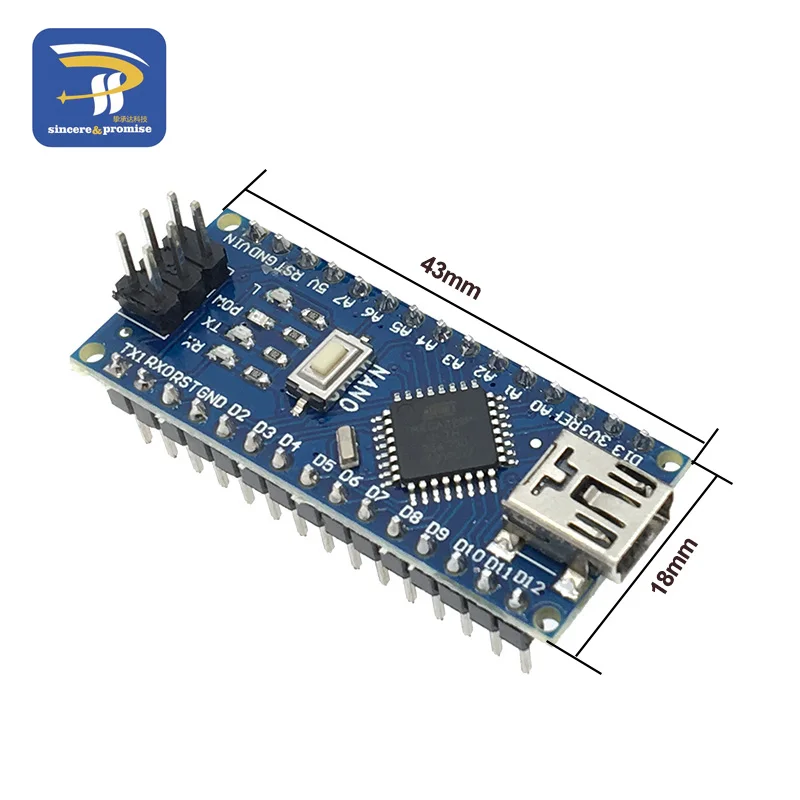 Мини контроллер Nano 3 0 совместимый с Arduino ATmega328P CH340G 5 В 16 м драйвер USB CH340 кабелем V3.0