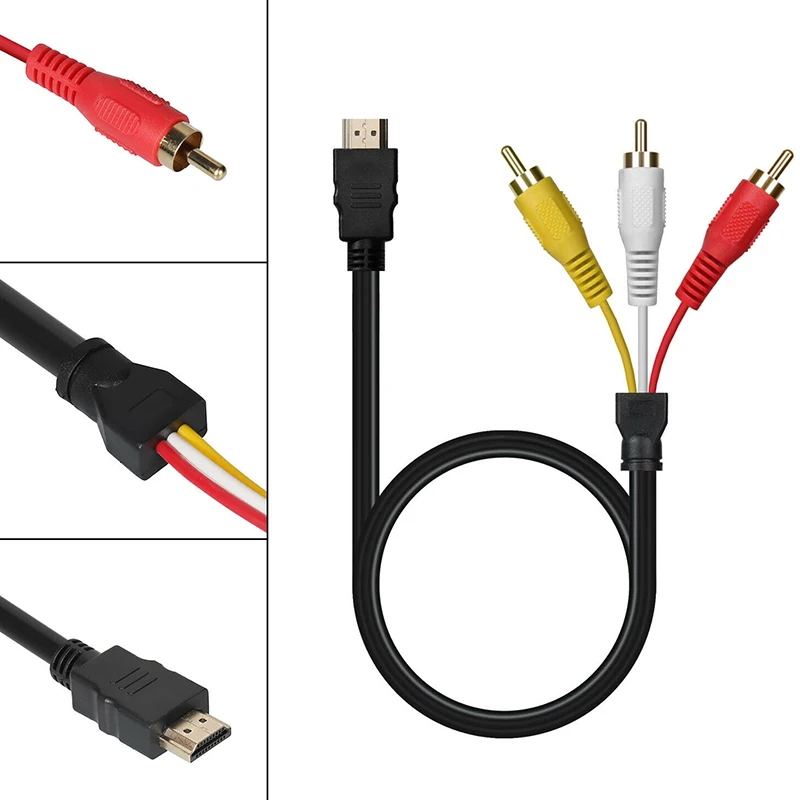 HDMI Stecker Auf 3 RCA Audio Video AV Adapter Cinch 1.5m Kabel Für HDTV 1080P
HDMI Stecker Auf 3 RCA Audio Video AV Adapter Cinch 1.5m Kabel Für HDTV 1080P