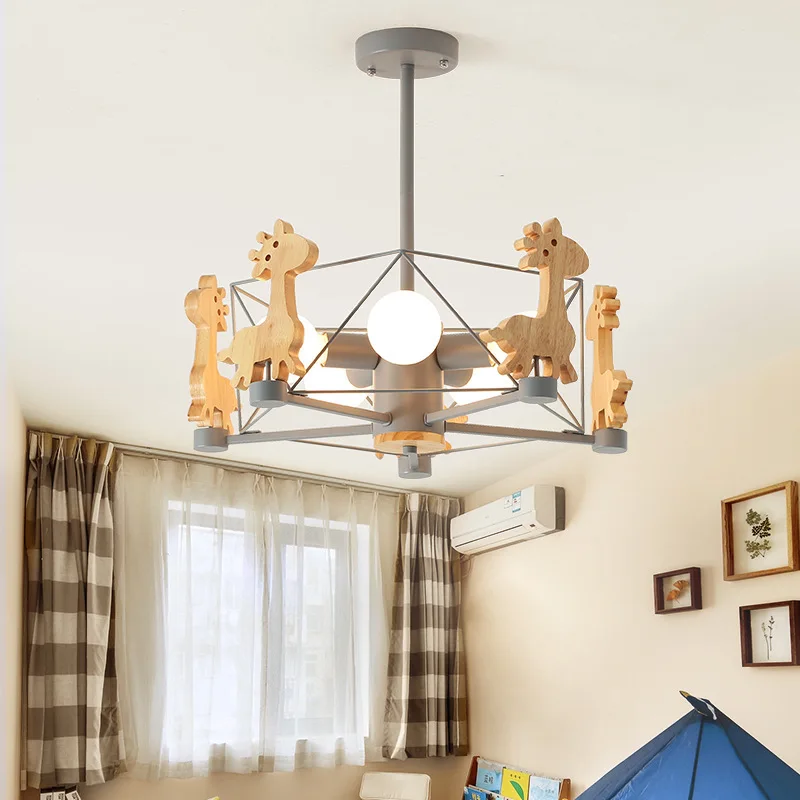 Nordic style makaron chandelier personality deer bedroom ceiling light log modern simple children's room light
Nordic style makaron chandelier personality deer bedroom ceiling light log modern simple children's room light