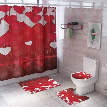 Bathroom Shower Curtain Waterproof Bath Curtain Set Toilet Cover Mat Non-Slip Bathroom Rug
Bathroom Shower Curtain Waterproof Bath Curtain Set Toilet Cover Mat Non-Slip Bathroom Rug