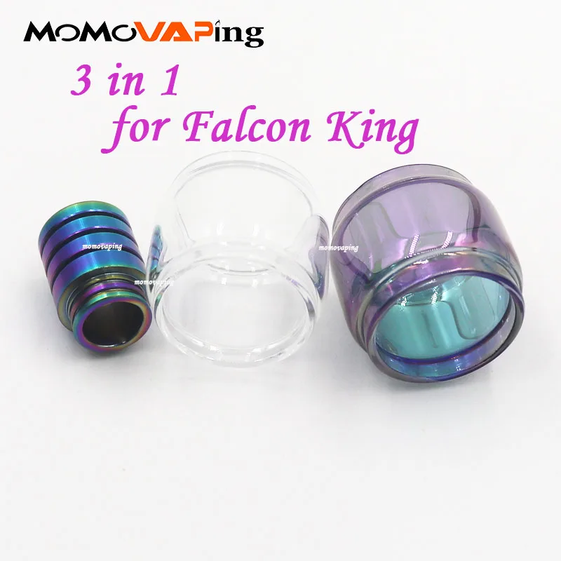 3 in 1 Replacement Rainbow + Transparent Clear fatboy glass tube + Long Drip tip / Dust Cap for Falcon King 6ML
3 in 1 Replacement Rainbow + Transparent Clear fatboy glass tube + Long Drip tip / Dust Cap for Falcon King 6ML