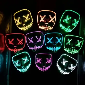 Led Mask Halloween Party Masque Masquerade Masks Neon Maske Light Glow In The Dark Mascara Horror Glowing Mask
Led Mask Halloween Party Masque Masquerade Masks Neon Maske Light Glow In The Dark Mascara Horror Glowing Mask