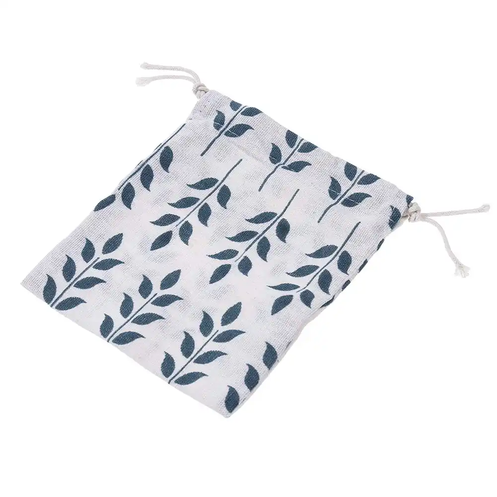pattern gift bag cotton bunched drawstring linen bag for wedding