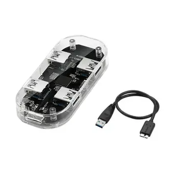USB HUB 4 Ports USB3.0 Transparent Adapter Splitter Support External Micro USB Power Supply for Desktop Laptop
USB HUB 4 Ports USB3.0 Transparent Adapter Splitter Support External Micro USB Power Supply for Desktop Laptop
