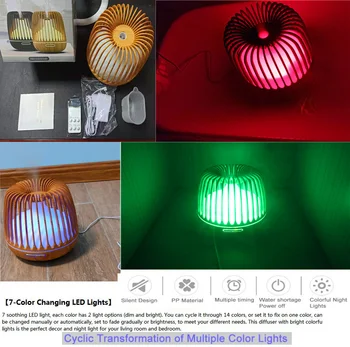 Ultrasonic Air Humidifier 500ML Water Tank Aroma Essential Oil Diffuser 7 Color LED Lights Wood Grain Cool Mist for Home
Ultrasonic Air Humidifier 500ML Water Tank Aroma Essential Oil Diffuser 7 Color LED Lights Wood Grain Cool Mist for Home