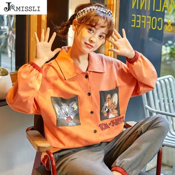 JRMISSLI Women Lingerie Pajamas Suit Home Clothing Cotton Cartoon Sleep Set Nightwear Homewear Pyjamas Sleepwear
JRMISSLI Women Lingerie Pajamas Suit Home Clothing Cotton Cartoon Sleep Set Nightwear Homewear Pyjamas Sleepwear