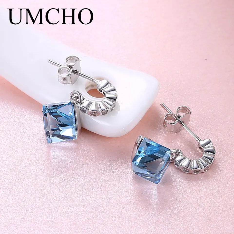 UMCHO Square Crystal Stud Earrings Real 925 Sterling Silver Jewelry Romantic Earrings For Women Elegant Party Birthday Wedding
UMCHO Square Crystal Stud Earrings Real 925 Sterling Silver Jewelry Romantic Earrings For Women Elegant Party Birthday Wedding